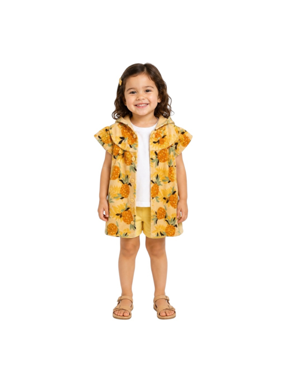 Pineapple Girls 3T Hooded Terry Cloth Swim Cover-Up Pineapple Print